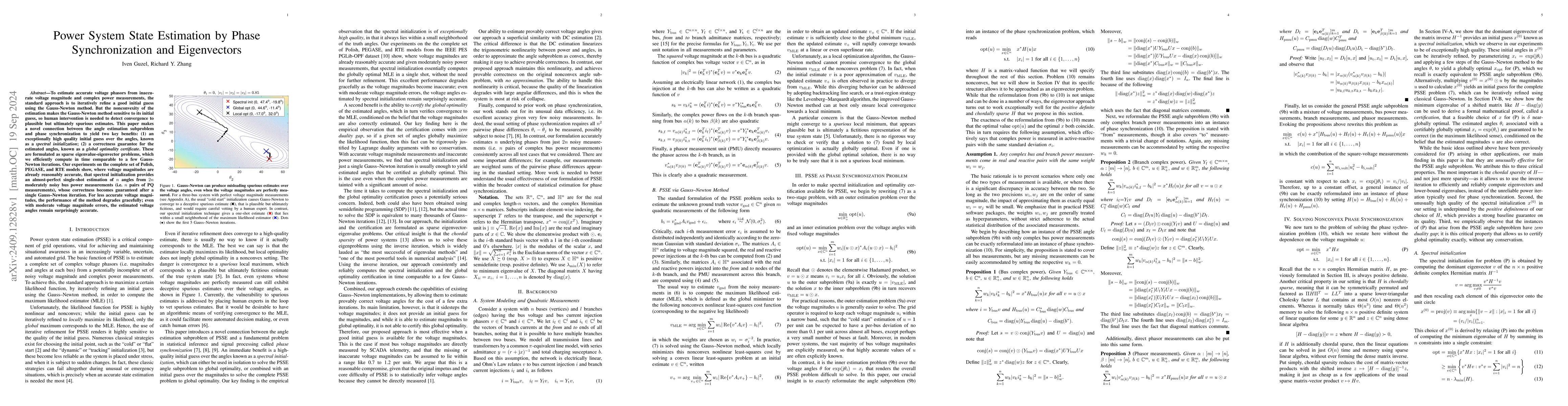 Thumbnail for Power System State Estimation by Phase Synchronization and Eigenvectors