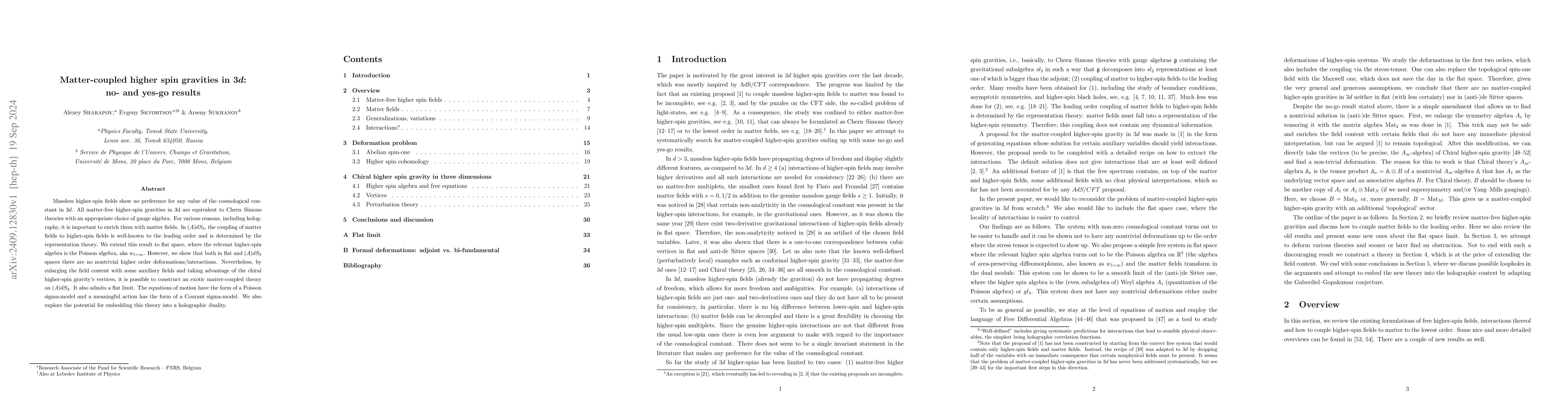 Thumbnail for Matter-coupled higher spin gravities in 3d: no- and yes-go results