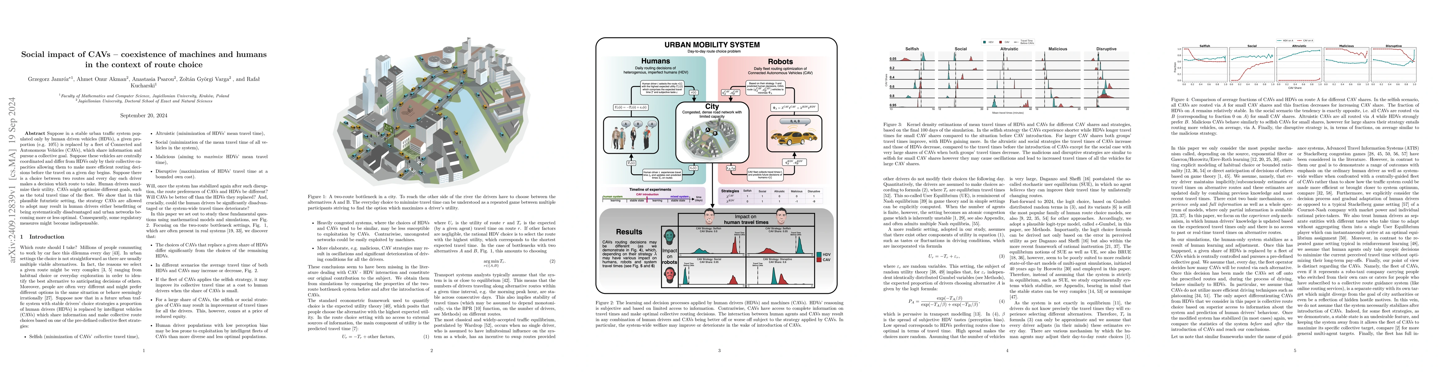 Thumbnail for Social impact of CAVs -- coexistence of machines and humans in the
  context of route choice