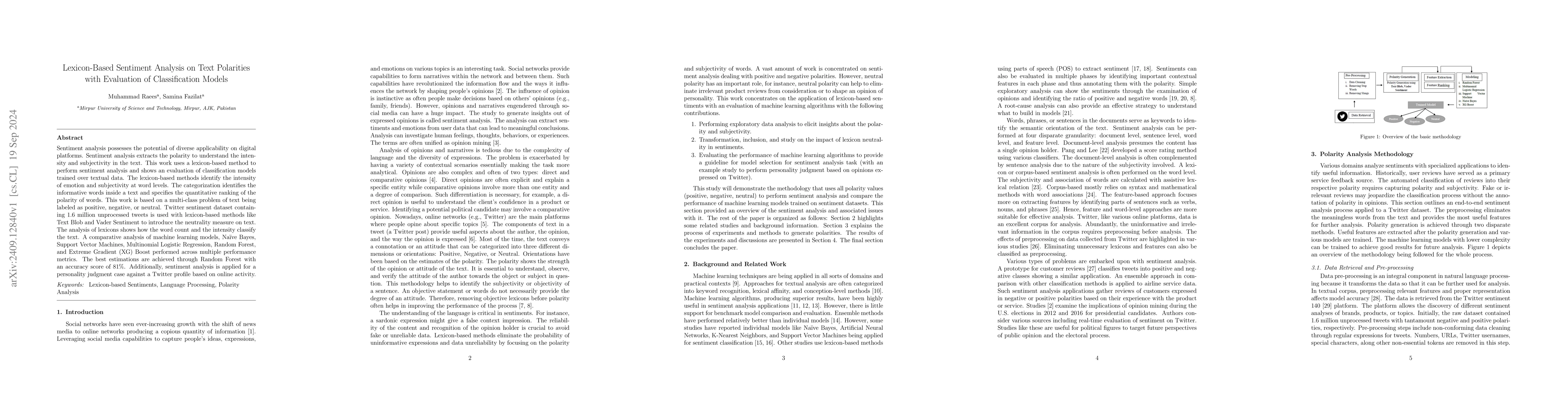 Thumbnail for Lexicon-Based Sentiment Analysis on Text Polarities with Evaluation of
  Classification Models