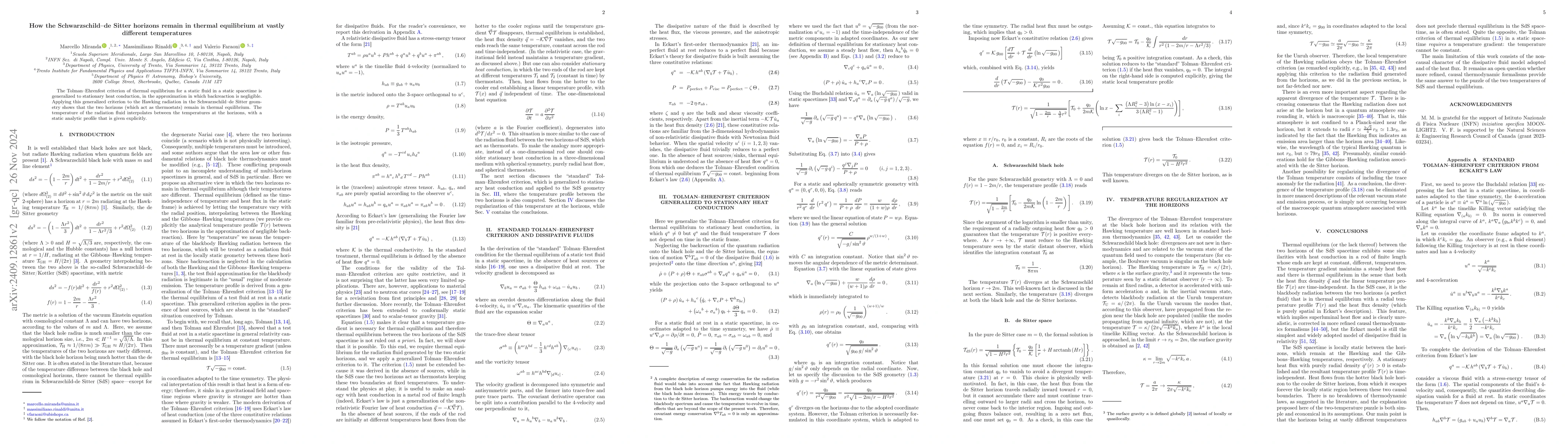 Thumbnail for How the Schwarzschild-de Sitter horizons remain in thermal equilibrium
  at vastly different temperatures