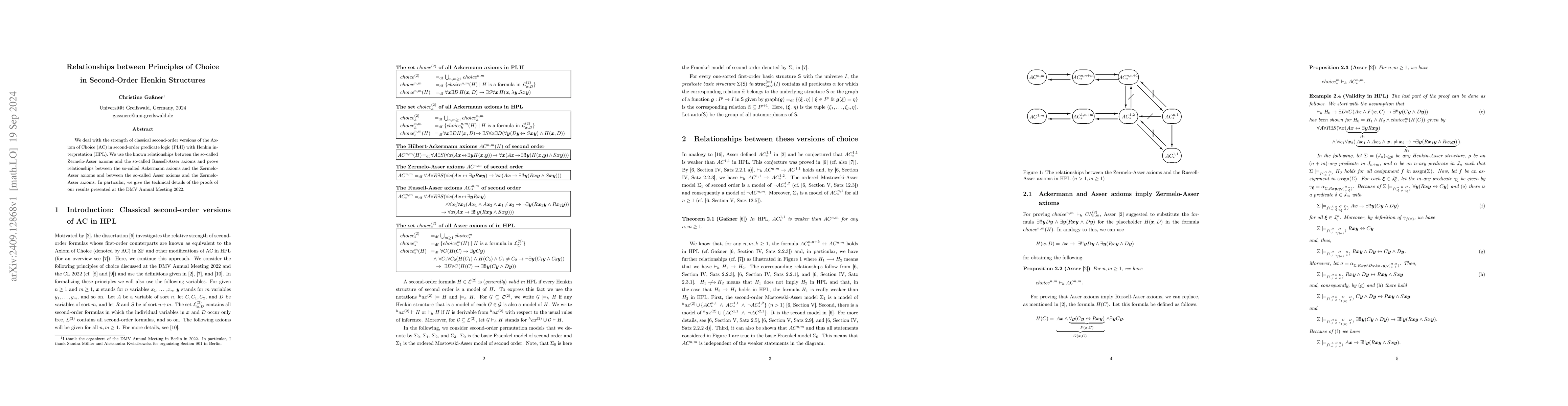 Thumbnail for Relationships between Principles of Choice in Second-Order Henkin
  Structures
