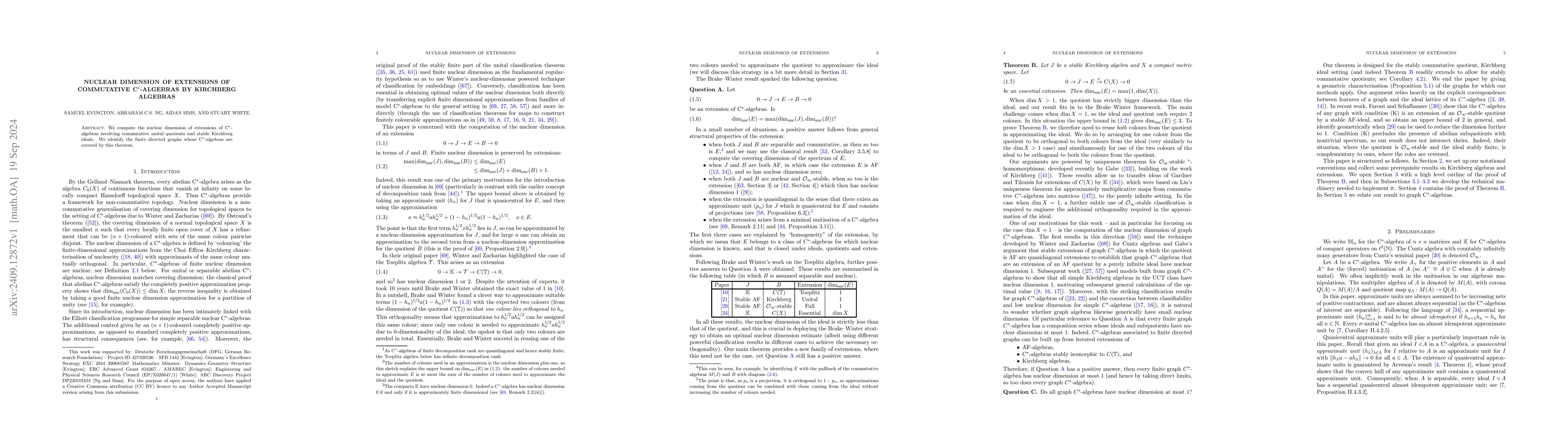 Thumbnail for Nuclear dimension of extensions of commutative C*-algebras by Kirchberg
  algebras
