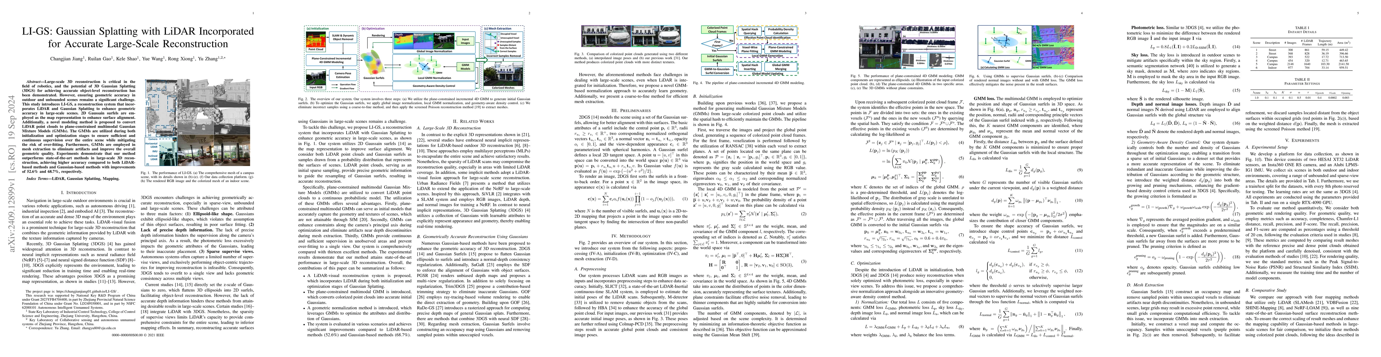 Thumbnail for LI-GS: Gaussian Splatting with LiDAR Incorporated for Accurate
  Large-Scale Reconstruction