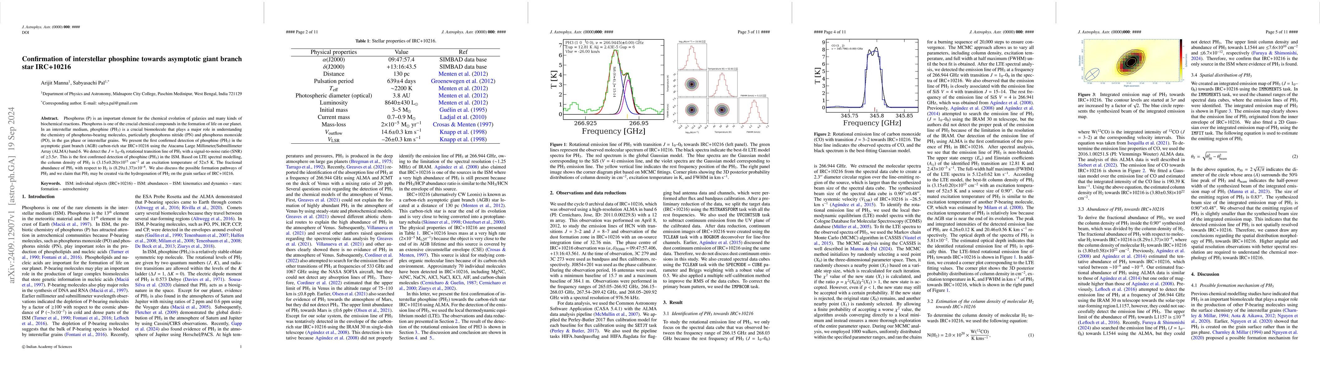 Thumbnail for Confirmation of interstellar phosphine towards asymptotic giant branch
  star IRC+10216