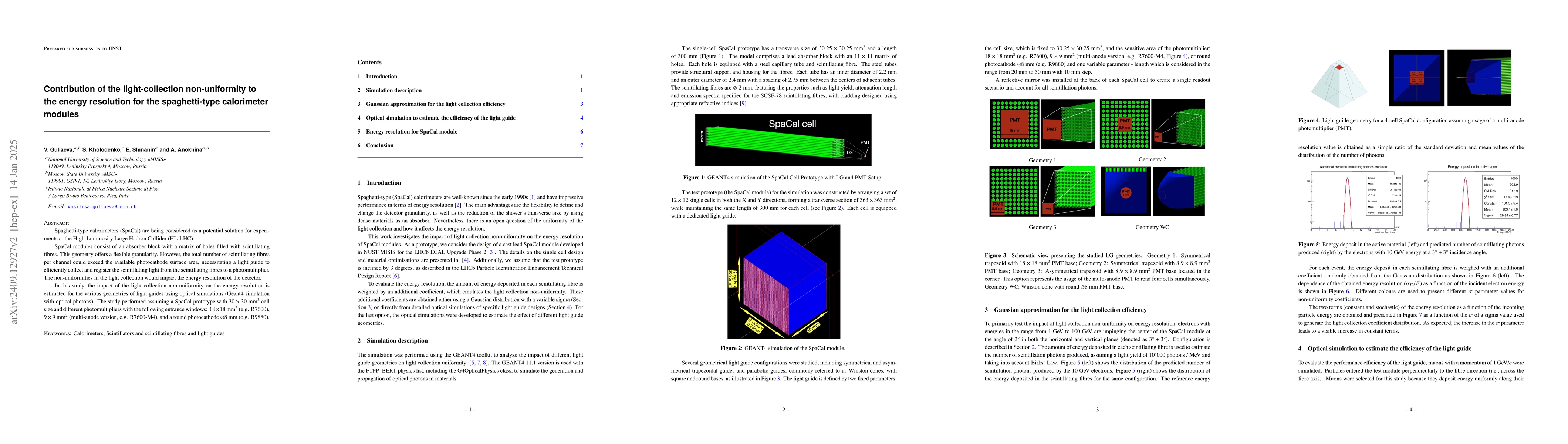 Thumbnail for Contribution of the light-collection non-uniformity to the energy
  resolution for the spaghetti-type calorimeter modules