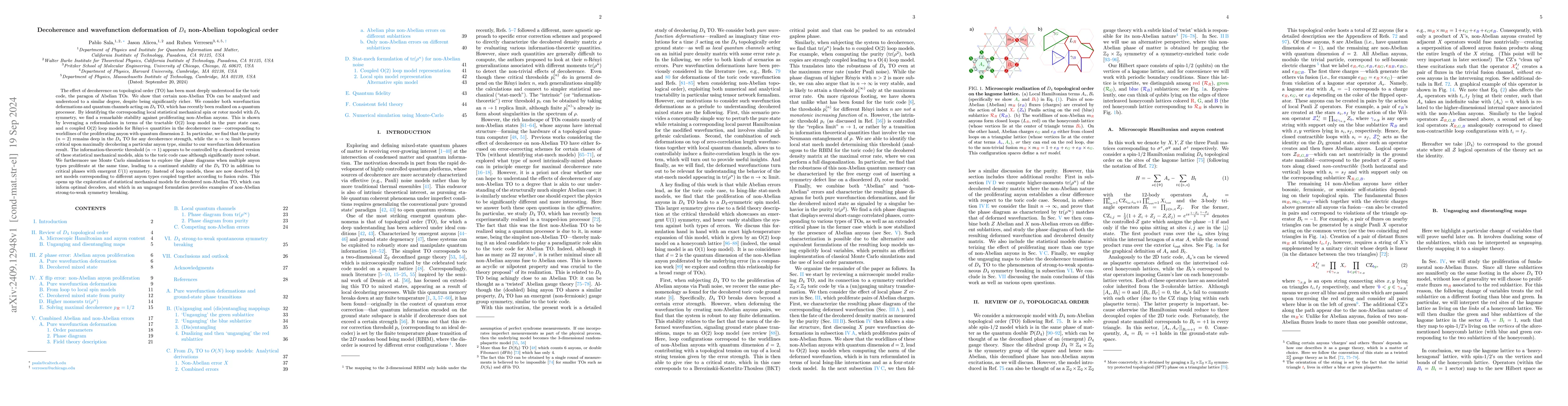 Thumbnail for Decoherence and wavefunction deformation of $D_4$ non-Abelian
  topological order