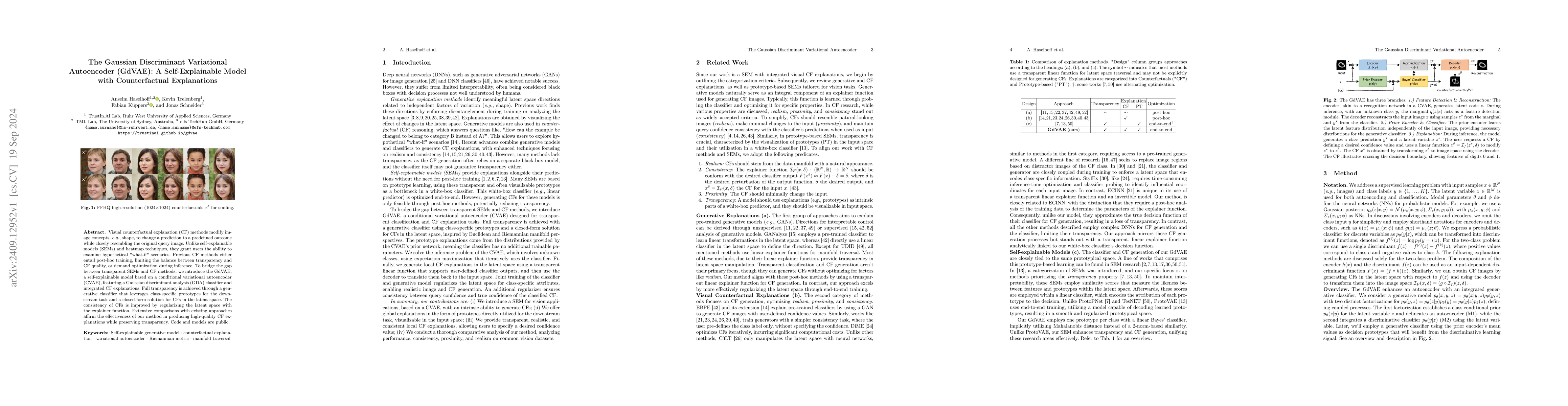 Thumbnail for The Gaussian Discriminant Variational Autoencoder (GdVAE): A
  Self-Explainable Model with Counterfactual Explanations