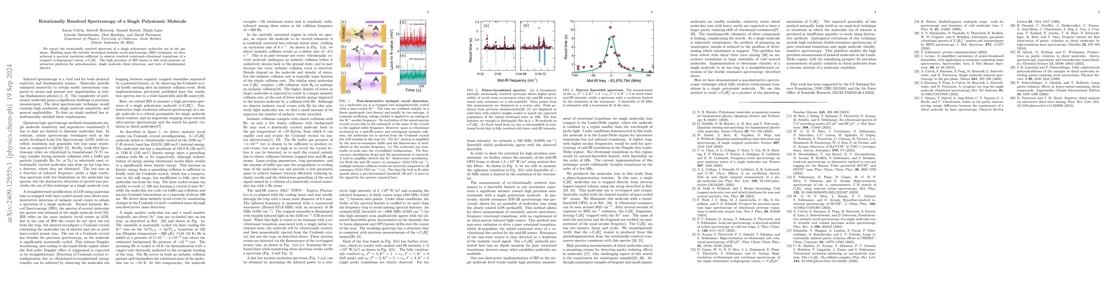 Thumbnail for Rotationally Resolved Spectroscopy of a Single Polyatomic Molecule