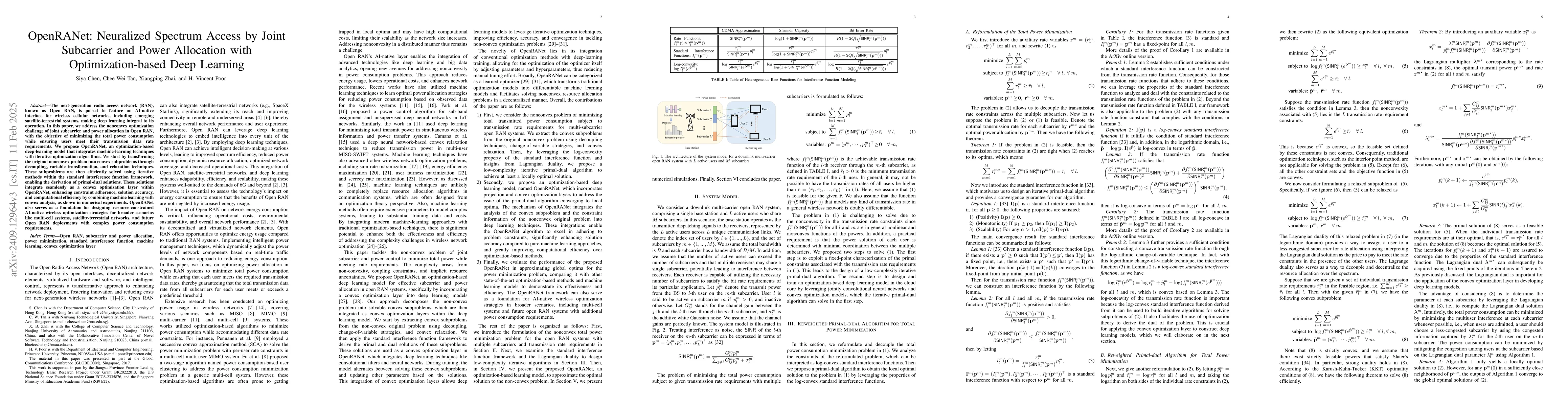 Thumbnail for OpenRANet: Neuralized Spectrum Access by Joint Subcarrier and Power
  Allocation with Optimization-based Deep Learning