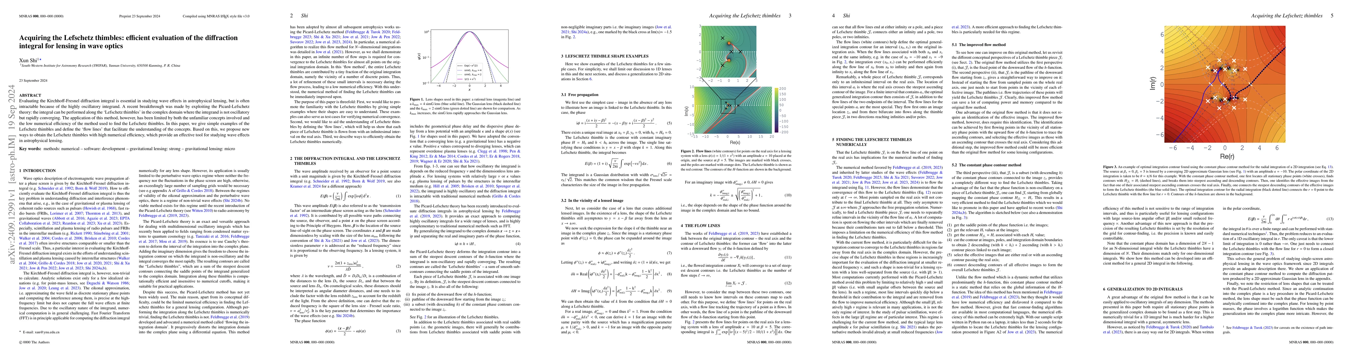 Thumbnail for Acquiring the Lefschetz thimbles: efficient evaluation of the
  diffraction integral for lensing in wave optics