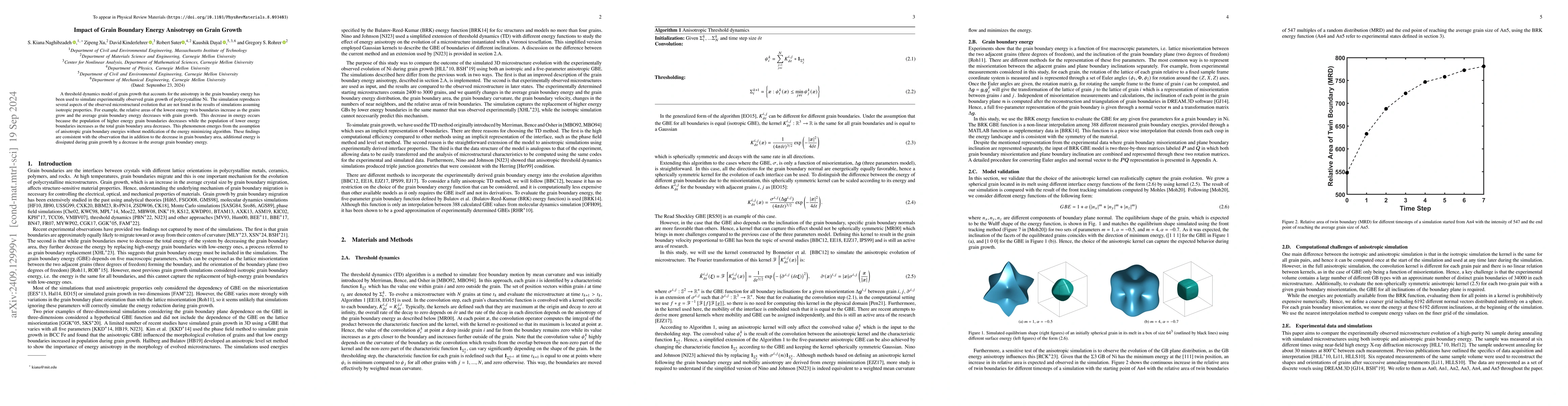 Thumbnail for Impact of grain boundary energy anisotropy on grain growth