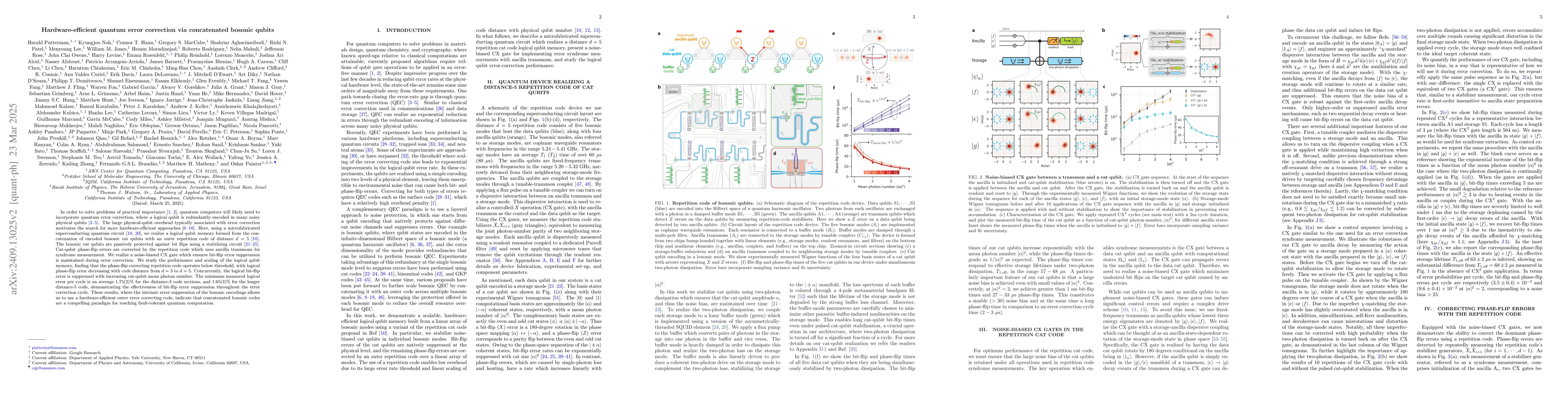 Thumbnail for Hardware-efficient quantum error correction via concatenated bosonic
  qubits