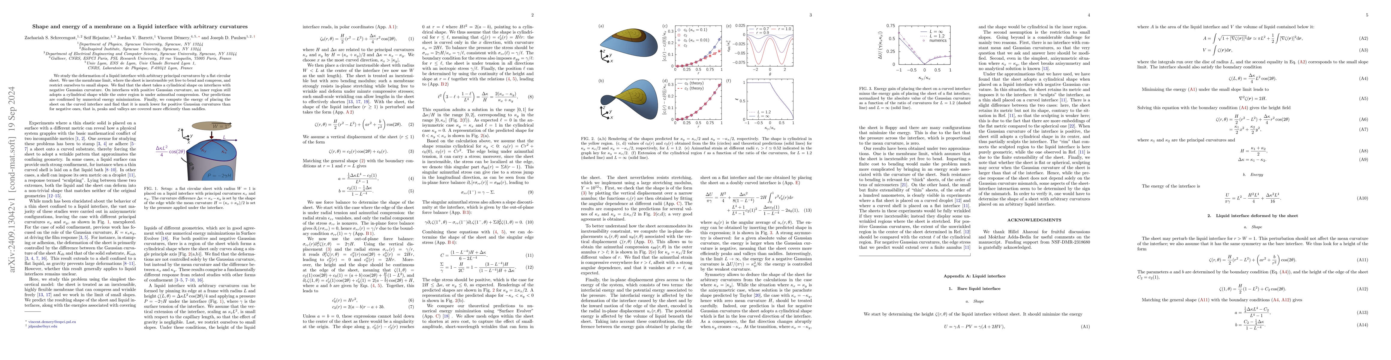Thumbnail for Shape and energy of a membrane on a liquid interface with arbitrary
  curvatures