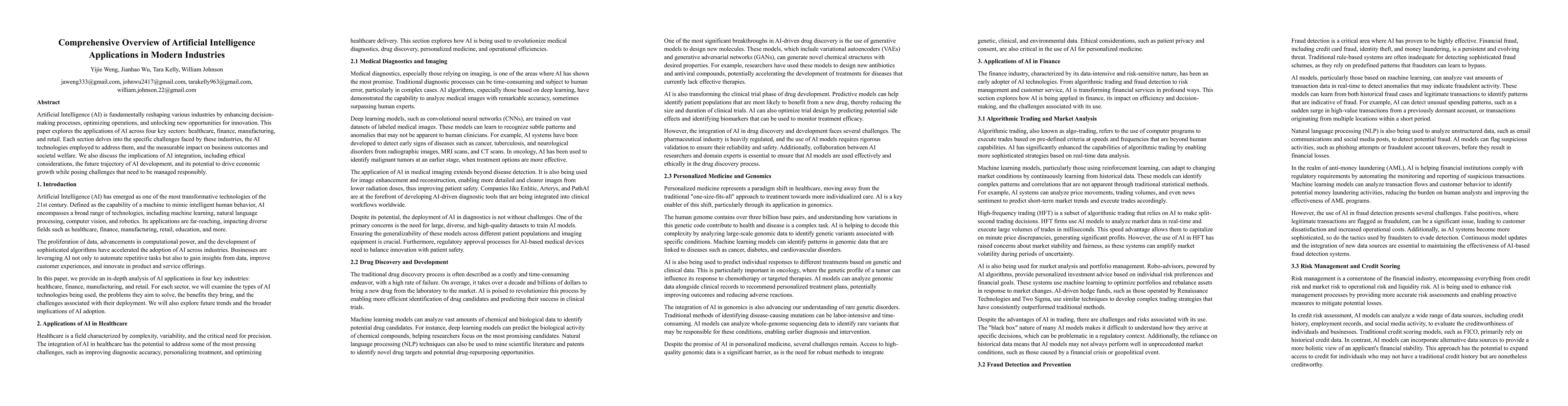 Thumbnail for Comprehensive Overview of Artificial Intelligence Applications in Modern
  Industries