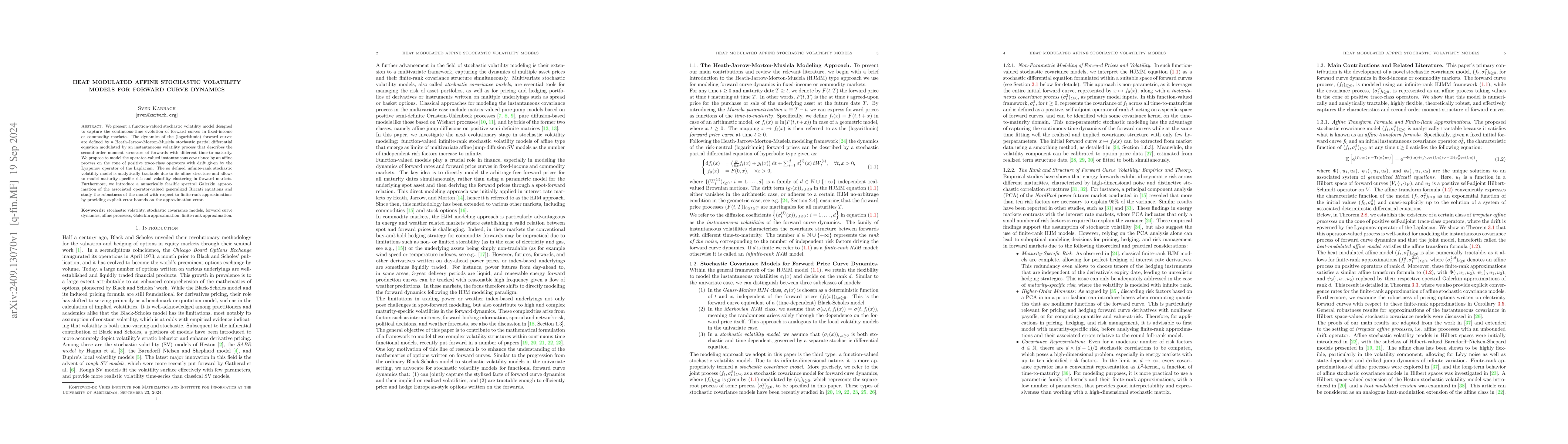 Thumbnail for Heat modulated affine stochastic volatility models for forward curve
  dynamics