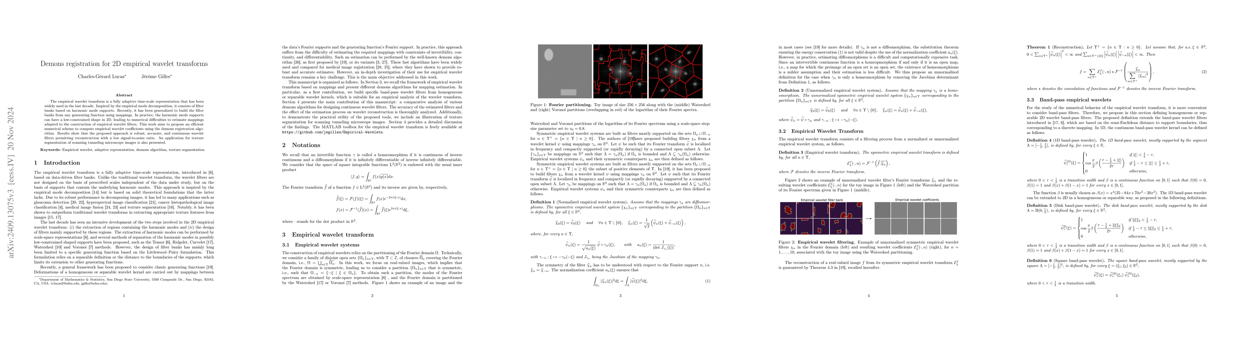 Thumbnail for Demons registration for 2D empirical wavelet transforms