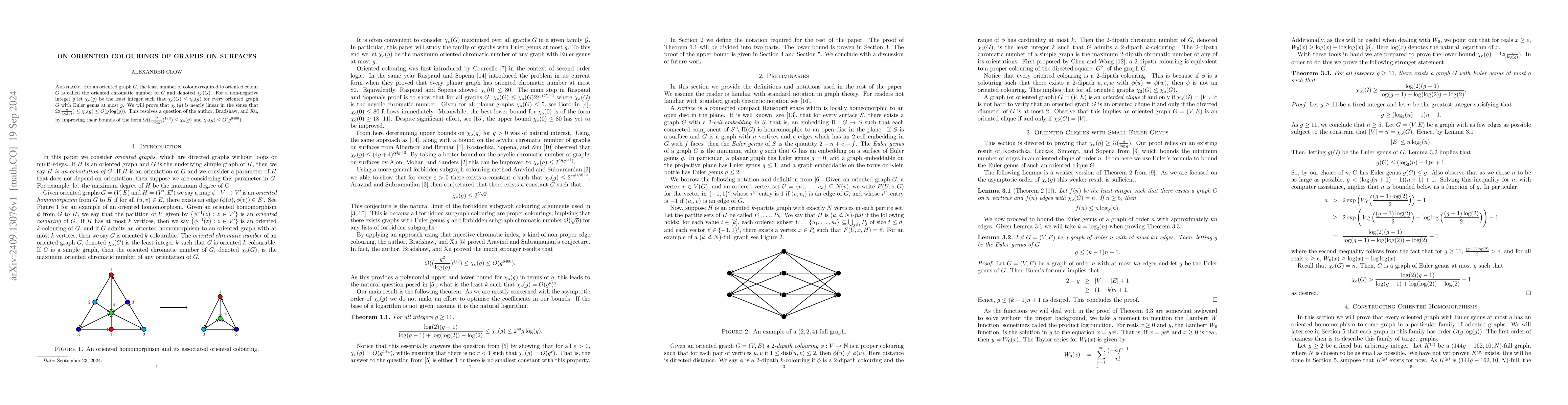 Thumbnail for On Oriented Colourings of Graphs on Surfaces