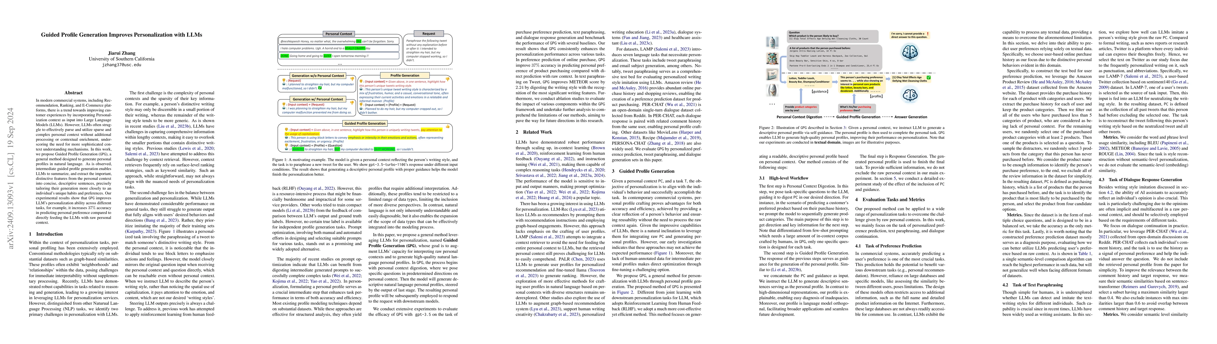 Thumbnail for Guided Profile Generation Improves Personalization with LLMs