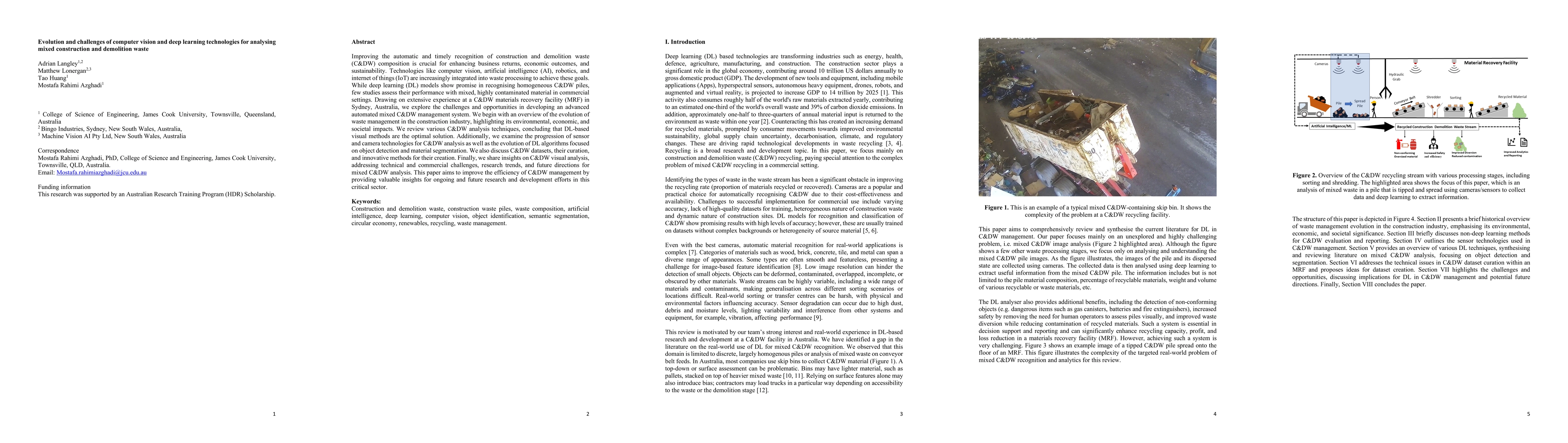 Thumbnail for Evolution and challenges of computer vision and deep learning
  technologies for analysing mixed construction and demolition waste