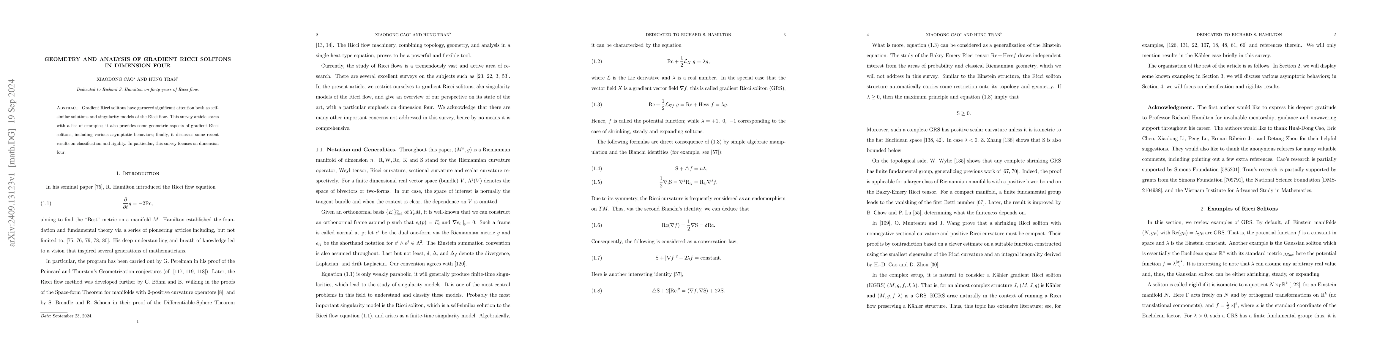 Thumbnail for Geometry and Analysis of Gradient Ricci Solitons in Dimension Four