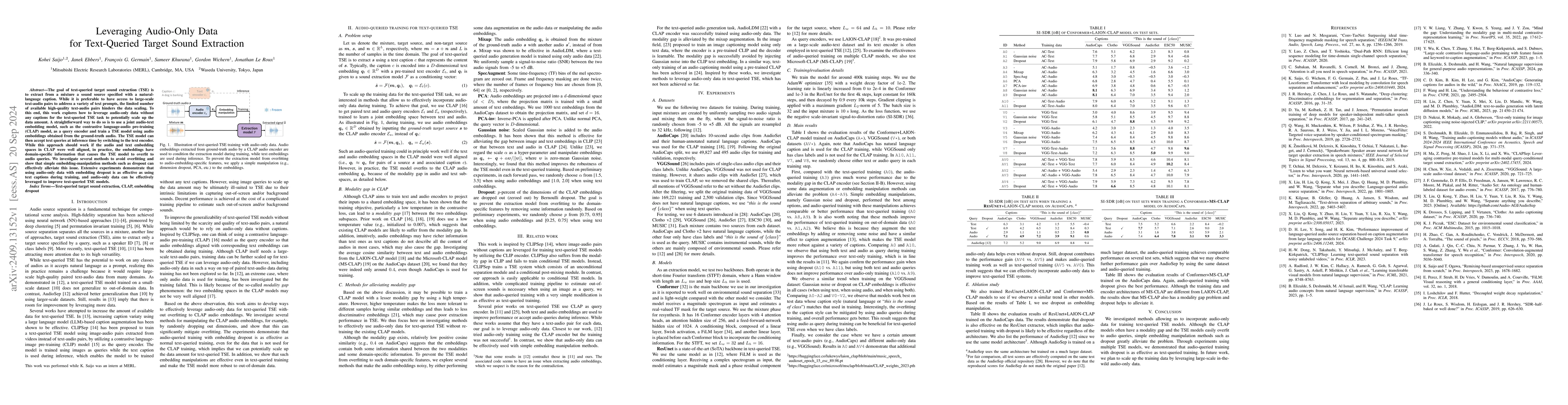 Thumbnail for Leveraging Audio-Only Data for Text-Queried Target Sound Extraction