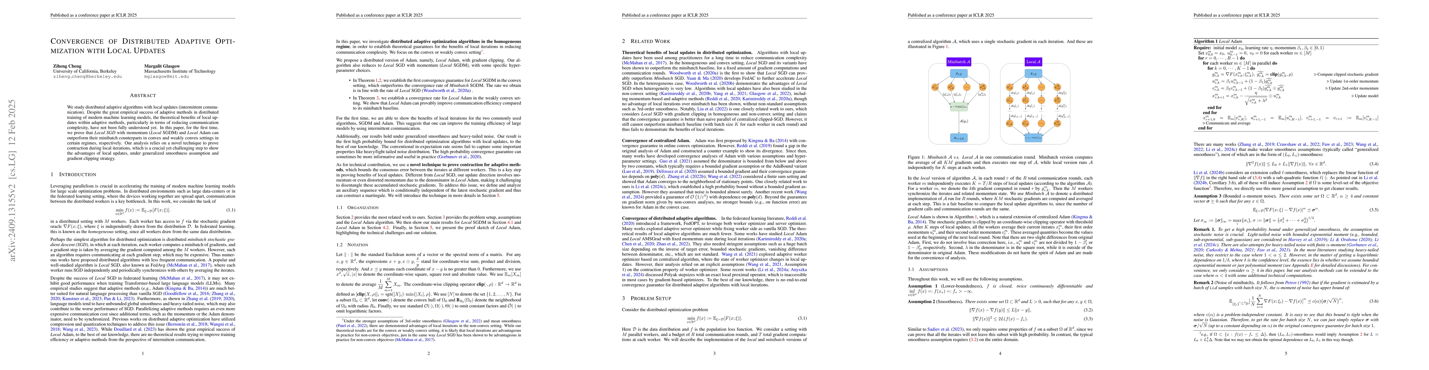 Thumbnail for Convergence of Distributed Adaptive Optimization with Local Updates