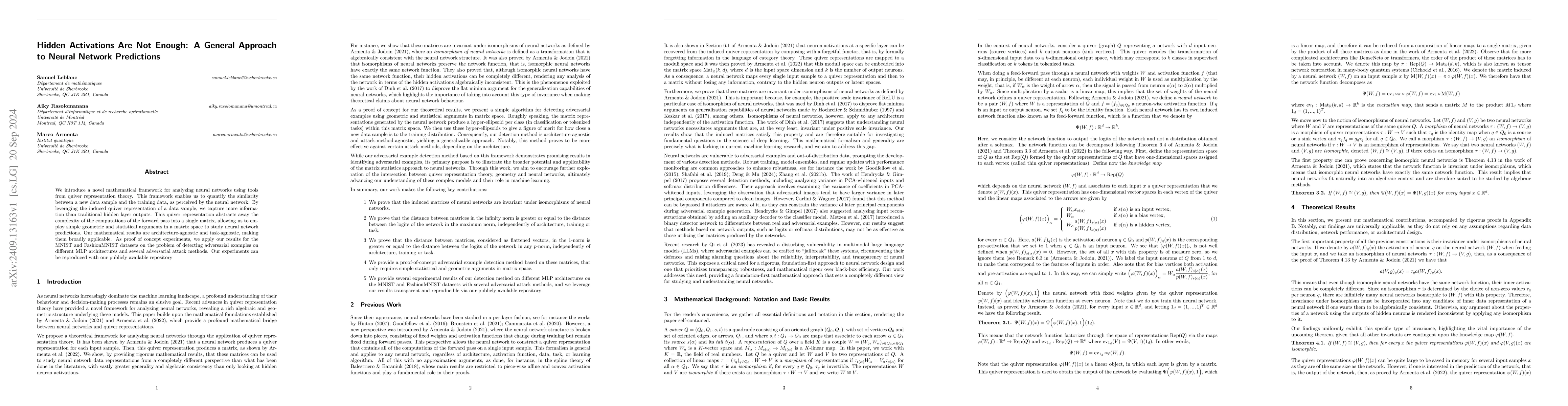 Thumbnail for Hidden Activations Are Not Enough: A General Approach to Neural Network
  Predictions