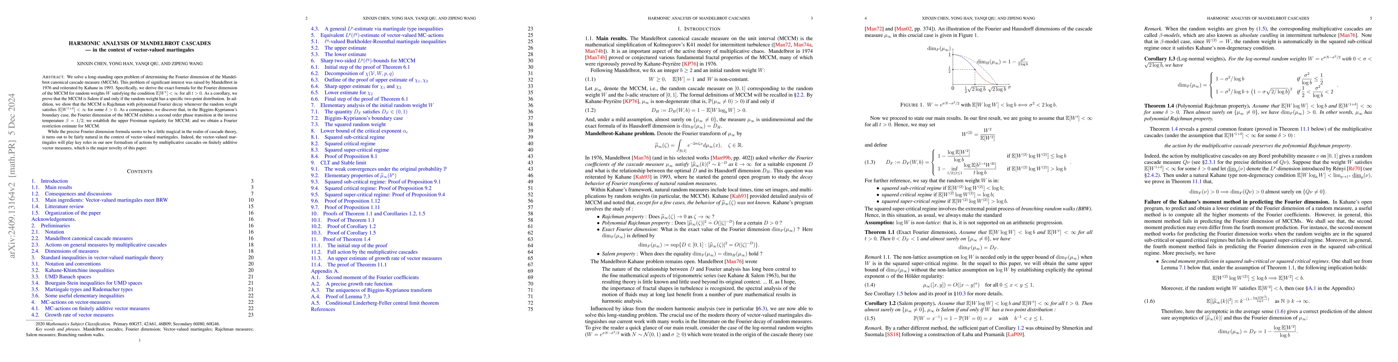Thumbnail for Harmonic analysis of Mandelbrot cascades -- in the context of
  vector-valued martingales