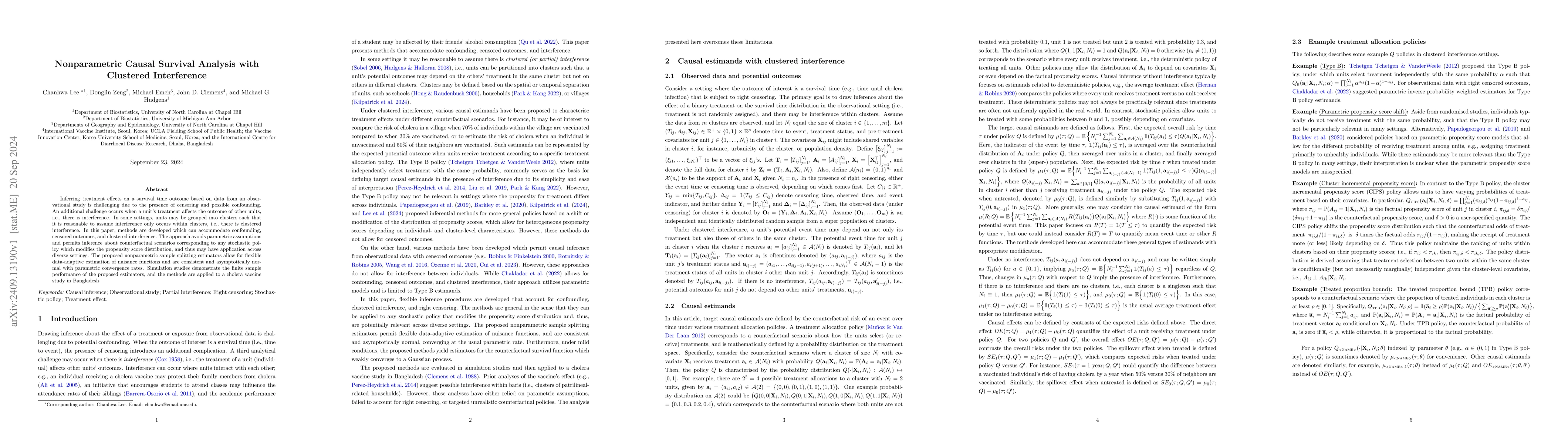 Thumbnail for Nonparametric Causal Survival Analysis with Clustered Interference