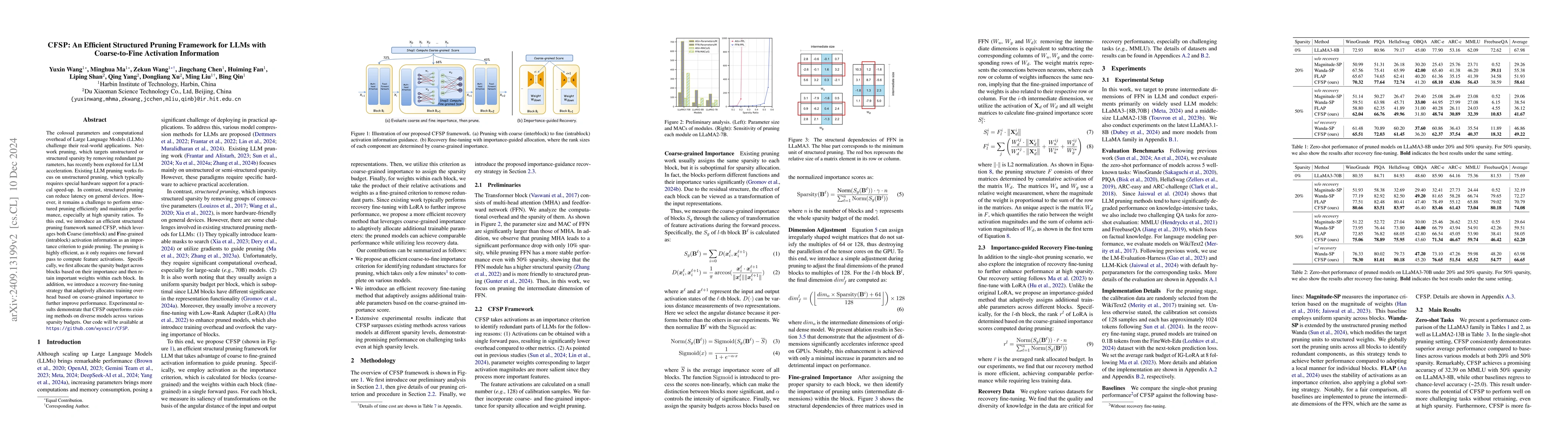 Thumbnail for CFSP: An Efficient Structured Pruning Framework for LLMs with
  Coarse-to-Fine Activation Information