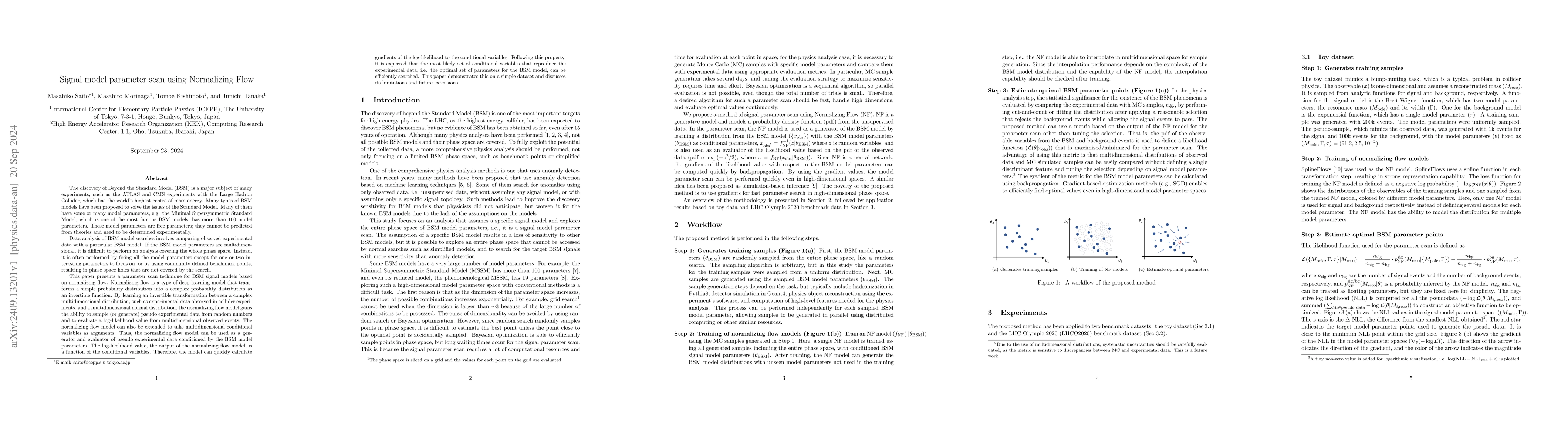 Thumbnail for Signal model parameter scan using Normalizing Flow