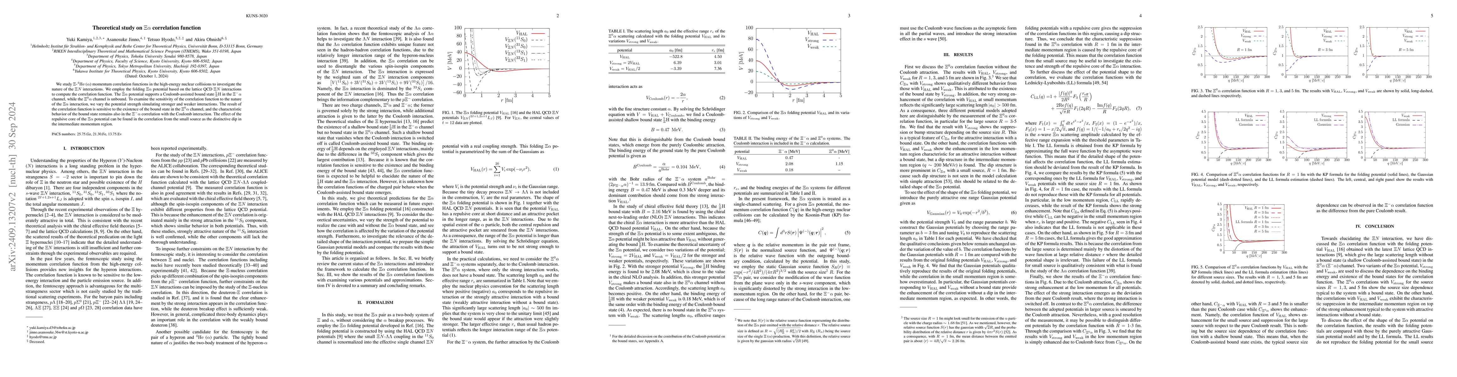 Thumbnail for Theoretical study on $Ξα$ correlation function