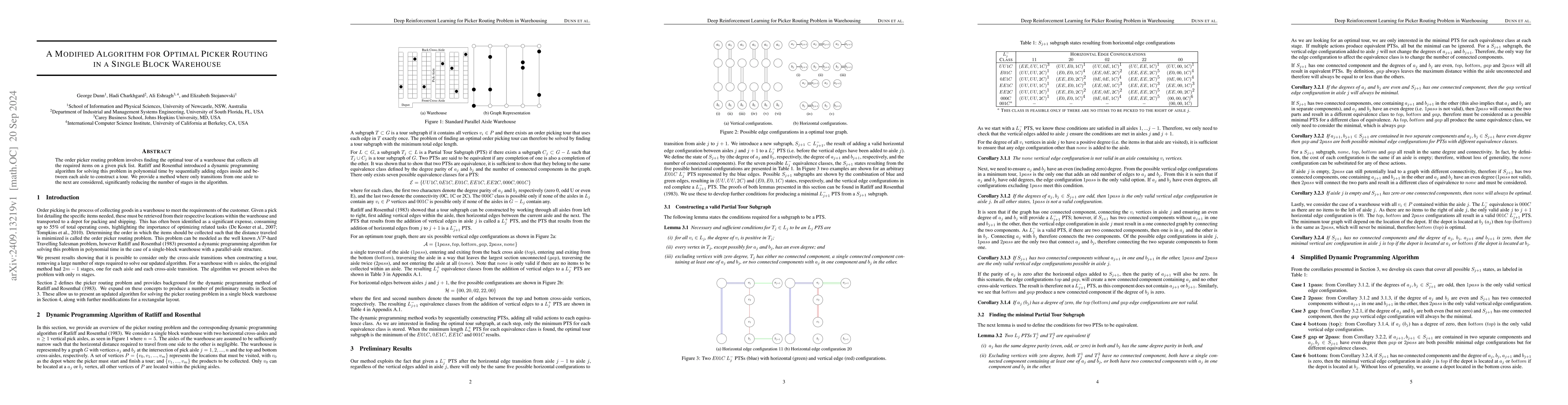 Thumbnail for A Modified Algorithm for Optimal Picker Routing in a Single Block
  Warehouse