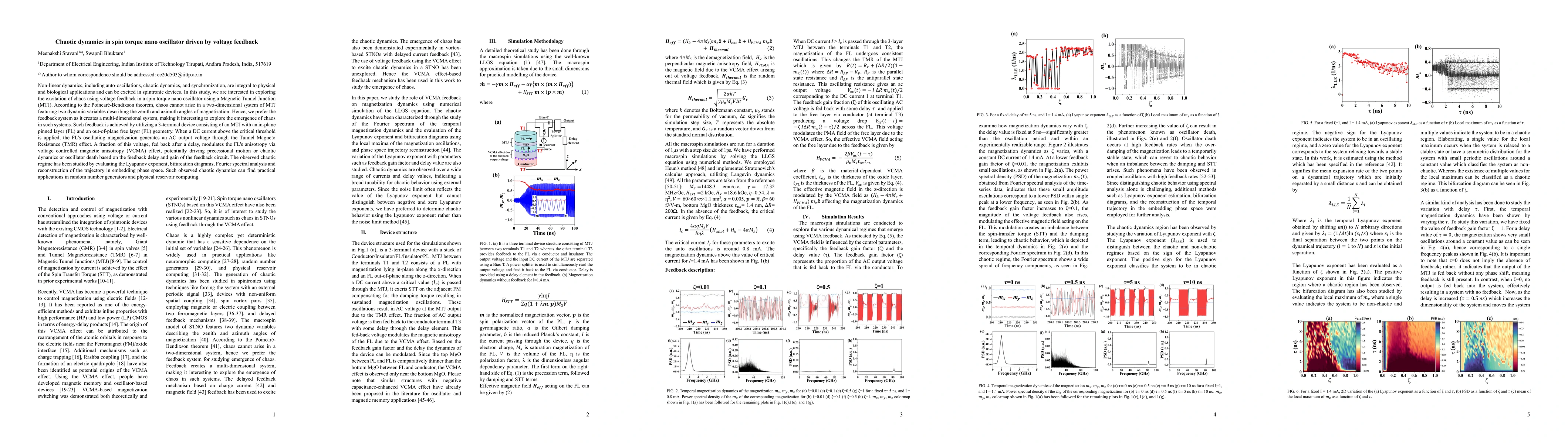 Thumbnail for Chaotic dynamics in spin torque nano oscillator driven by voltage
  feedback