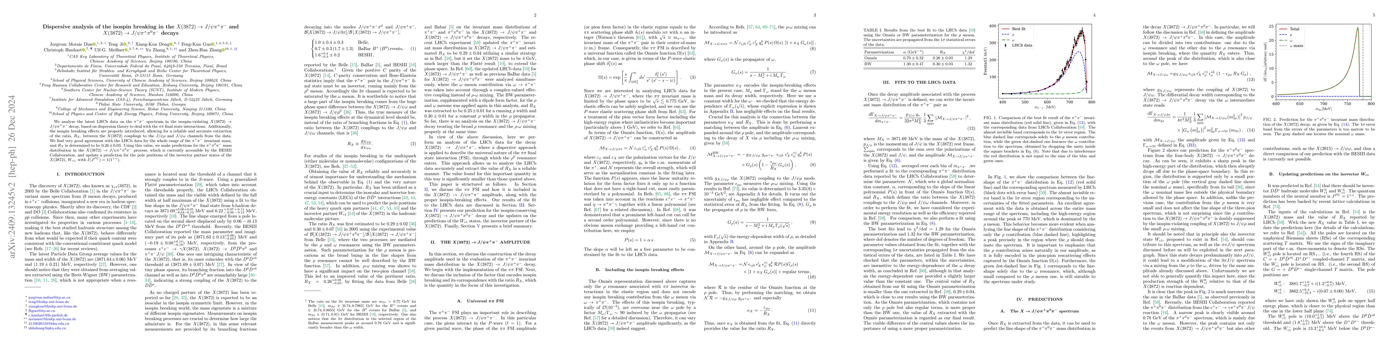 Thumbnail for A model-independent analysis of the isospin breaking in the
  $X(3872)~\to~J/ψπ^+π^-$ and $X(3872)~\to~J/ψπ^+π^0π^-$
  decays