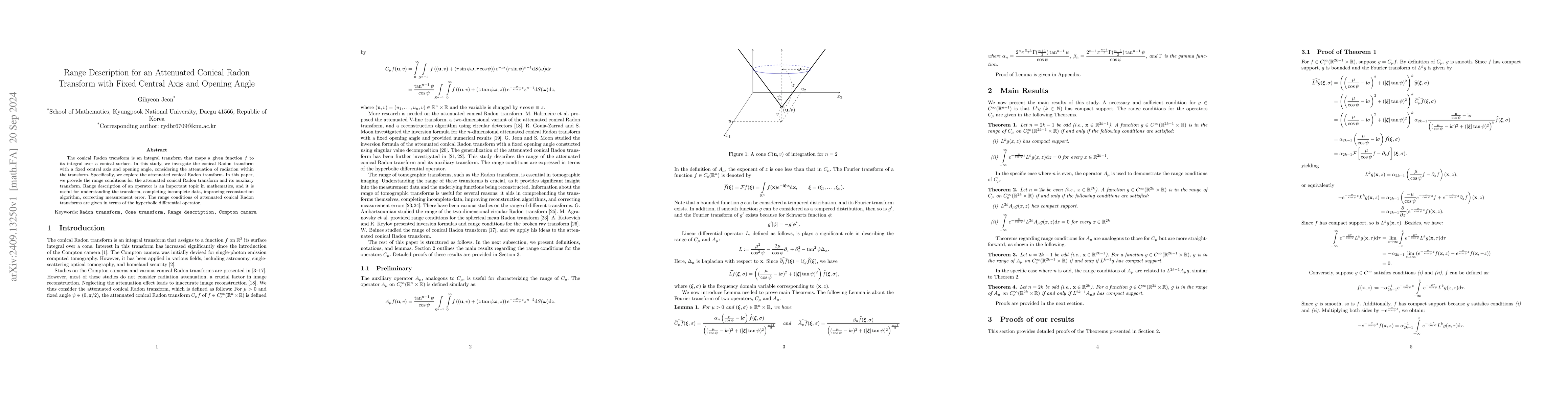 Thumbnail for Range Description for an Attenuated Conical Radon Transform with Fixed
  Central Axis and Opening Angle