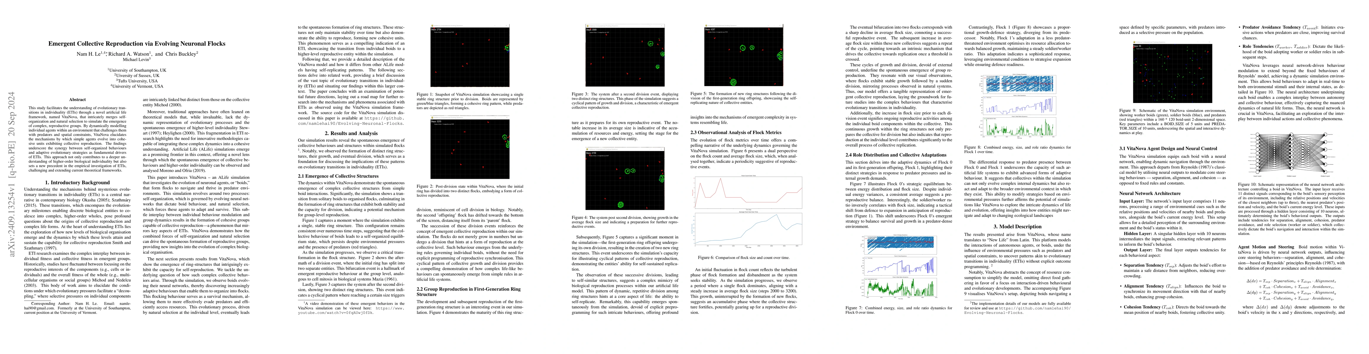 Thumbnail for Emergent Collective Reproduction via Evolving Neuronal Flocks
