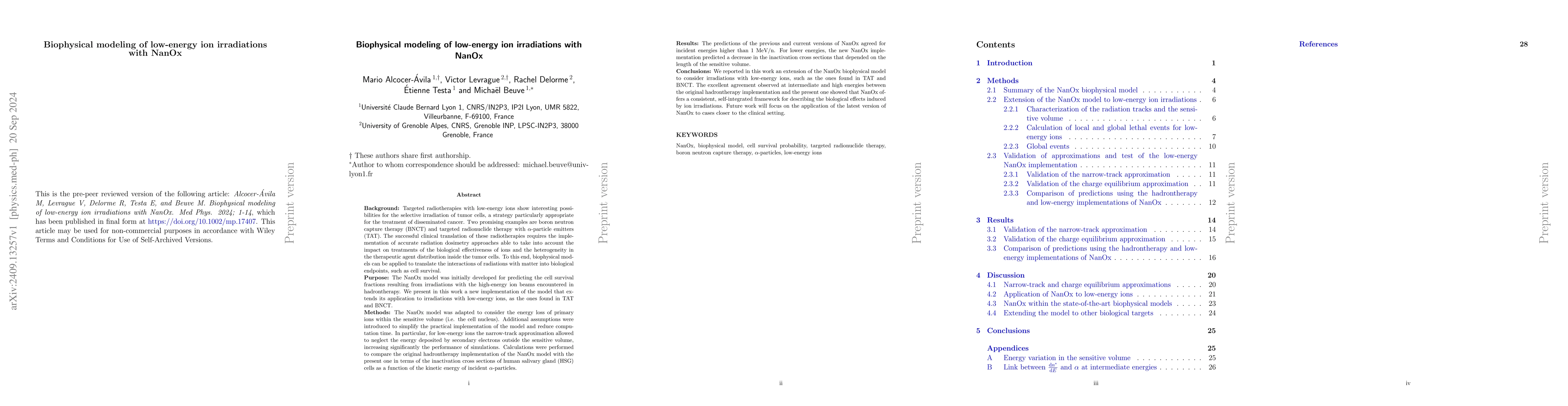 Thumbnail for Biophysical modeling of low-energy ion irradiations with NanOx