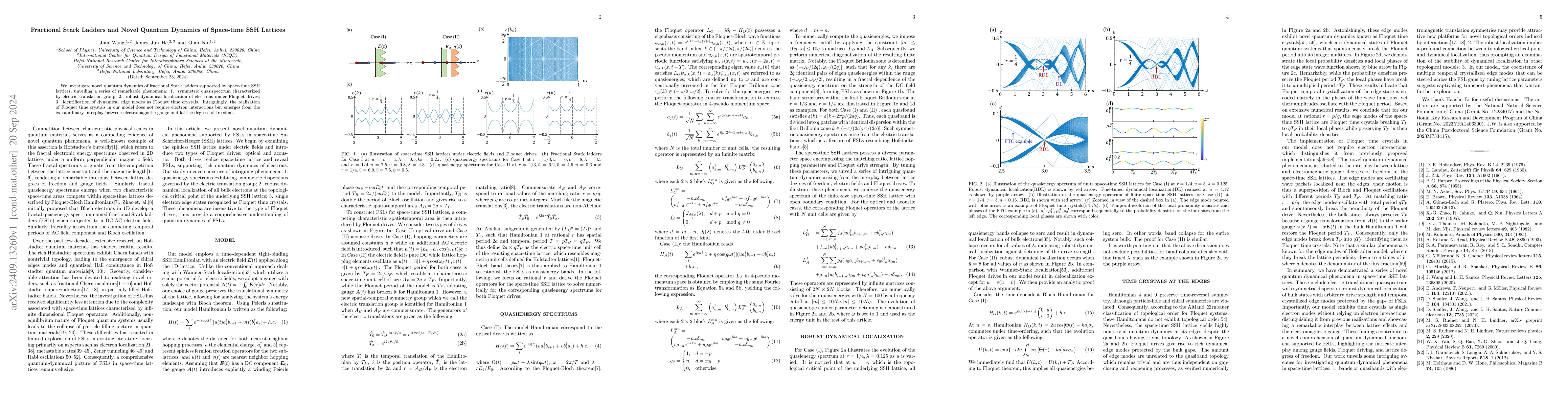 Thumbnail for Fractional Stark Ladders and Novel Quantum Dynamics of Space-time SSH
  Lattices