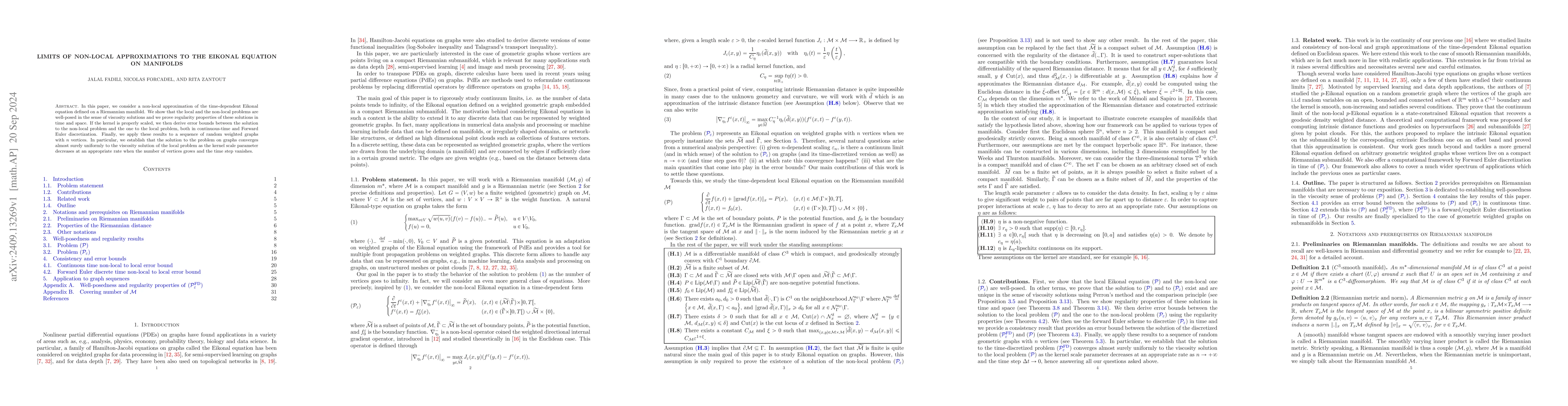 Thumbnail for Limits of non-local approximations to the Eikonal equation on manifolds