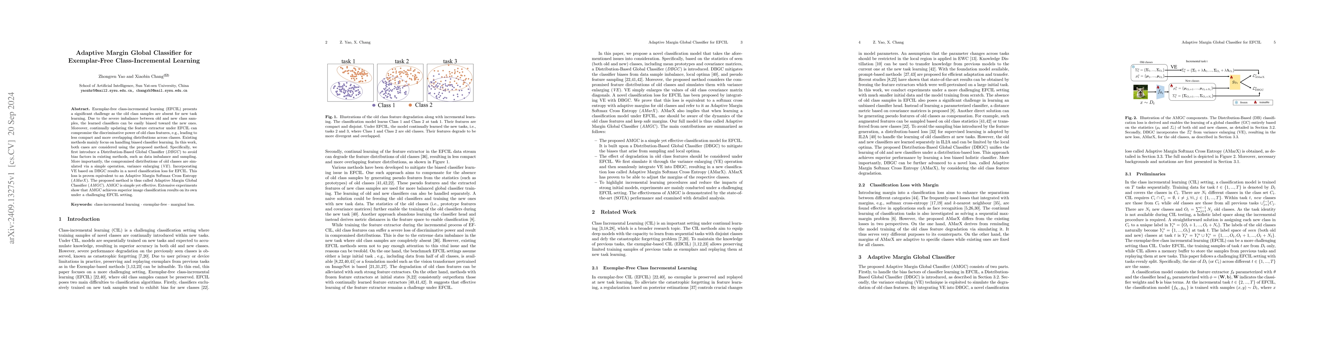 Thumbnail for Adaptive Margin Global Classifier for Exemplar-Free Class-Incremental
  Learning