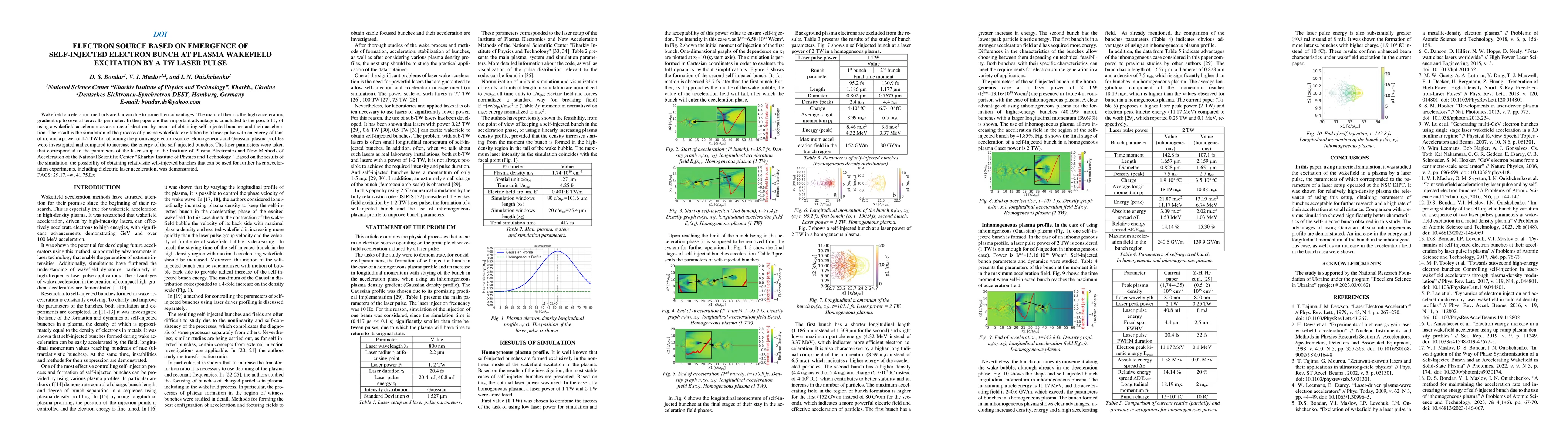 Thumbnail for Electron source based on emergence of self-injected electron bunch at
  plasma wakefield excitation by a TW laser pulse