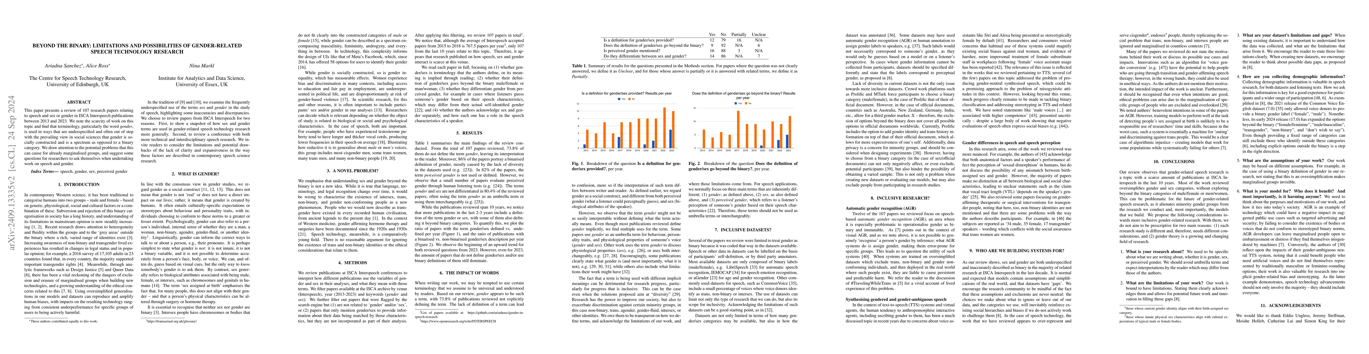 Thumbnail for Beyond the binary: Limitations and possibilities of gender-related
  speech technology research