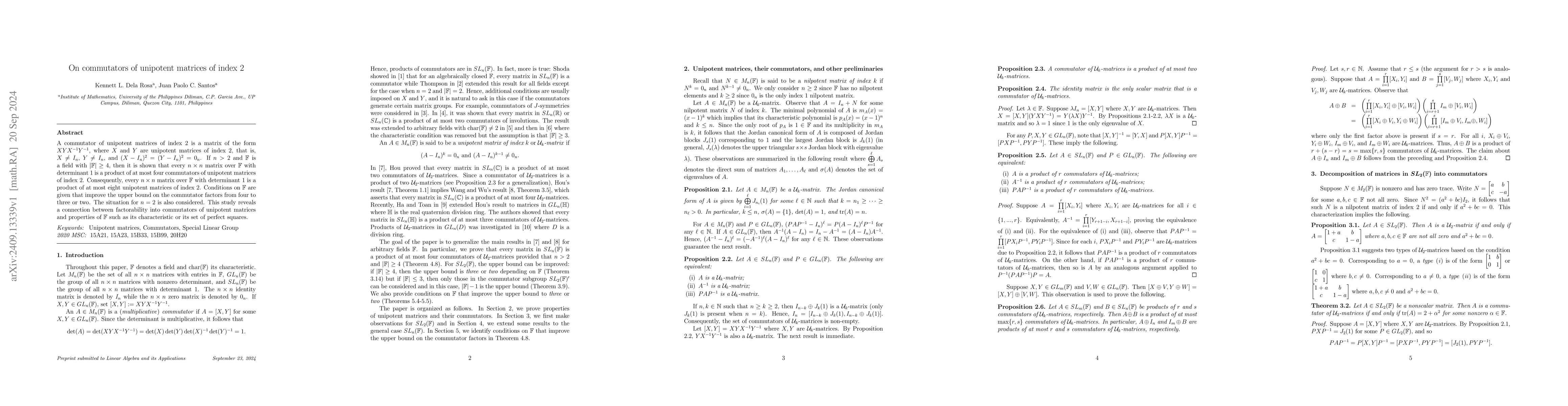 Thumbnail for On commutators of unipotent matrices of index 2