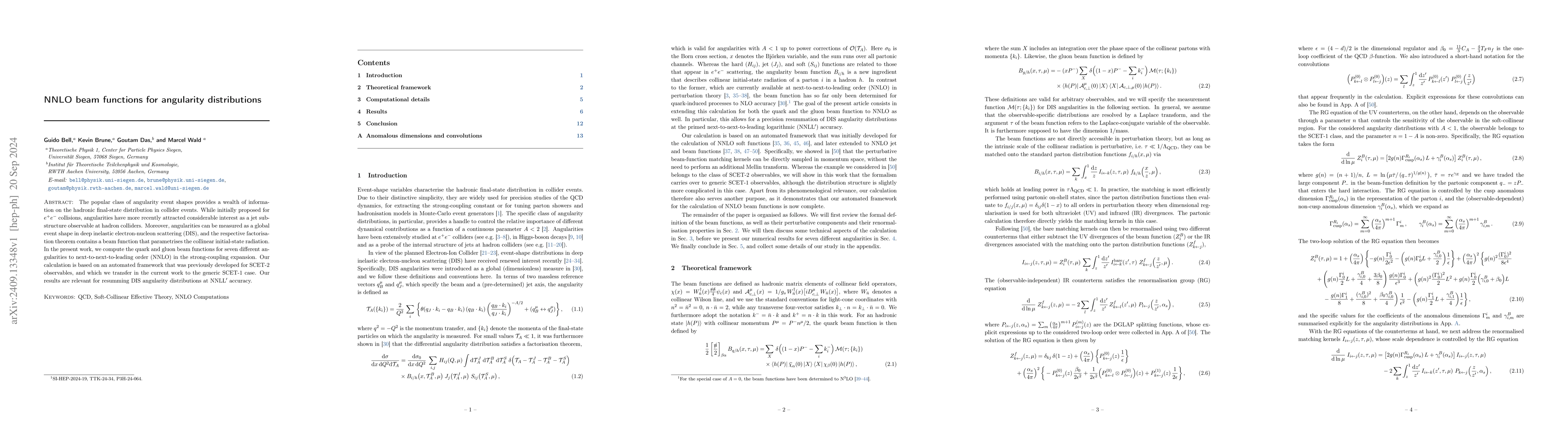 Thumbnail for NNLO beam functions for angularity distributions