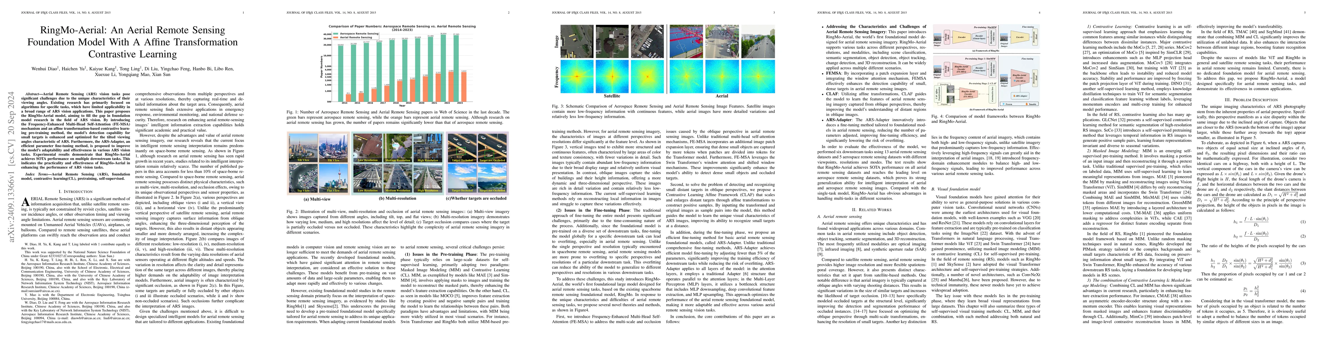 Thumbnail for RingMo-Aerial: An Aerial Remote Sensing Foundation Model With A Affine
  Transformation Contrastive Learning