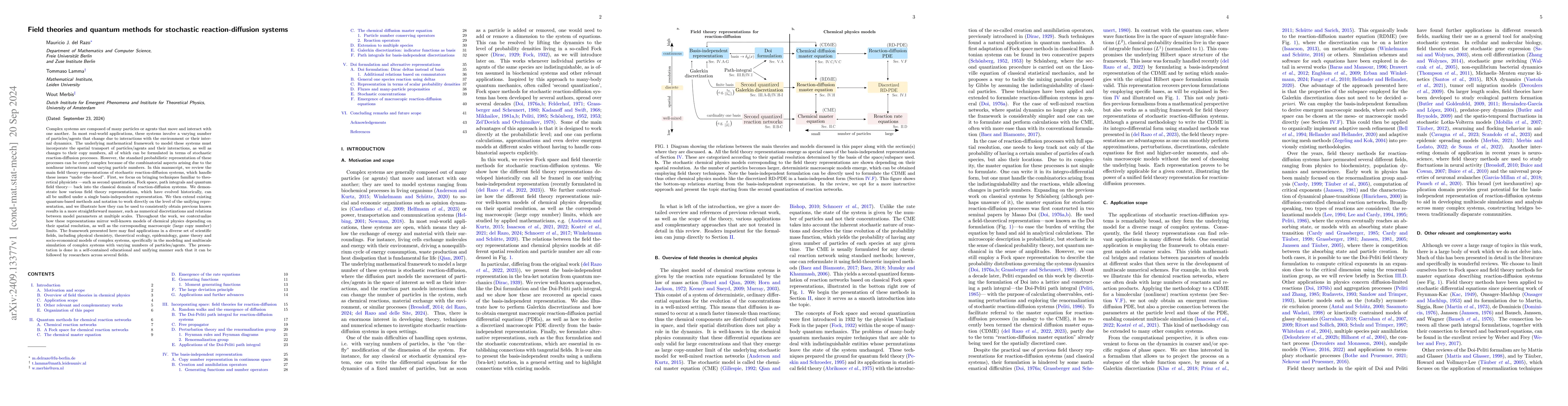 Thumbnail for Field theories and quantum methods for stochastic reaction-diffusion
  systems