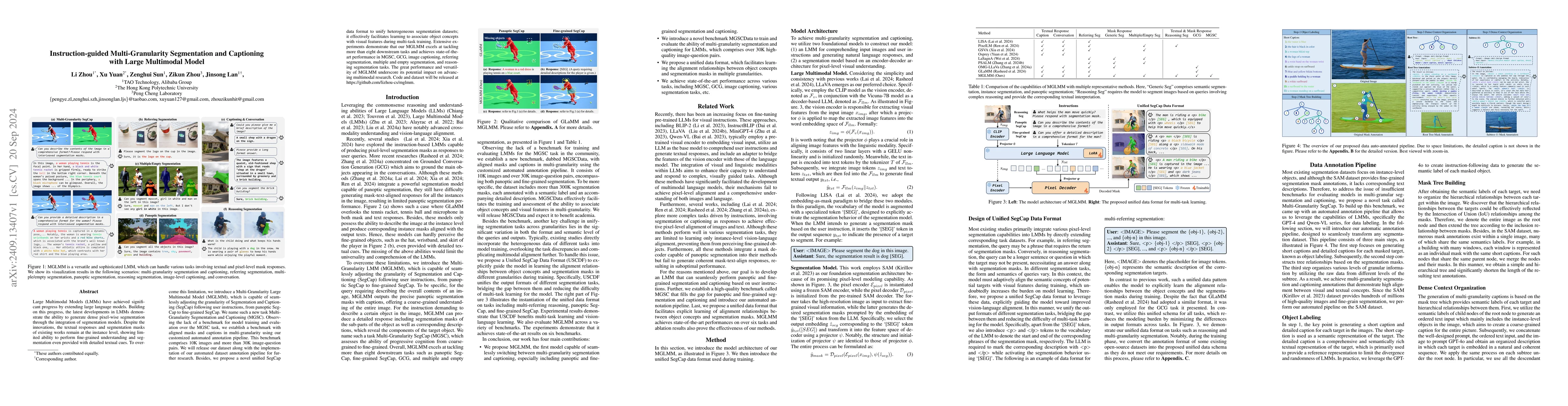 Thumbnail for Instruction-guided Multi-Granularity Segmentation and Captioning with
  Large Multimodal Model