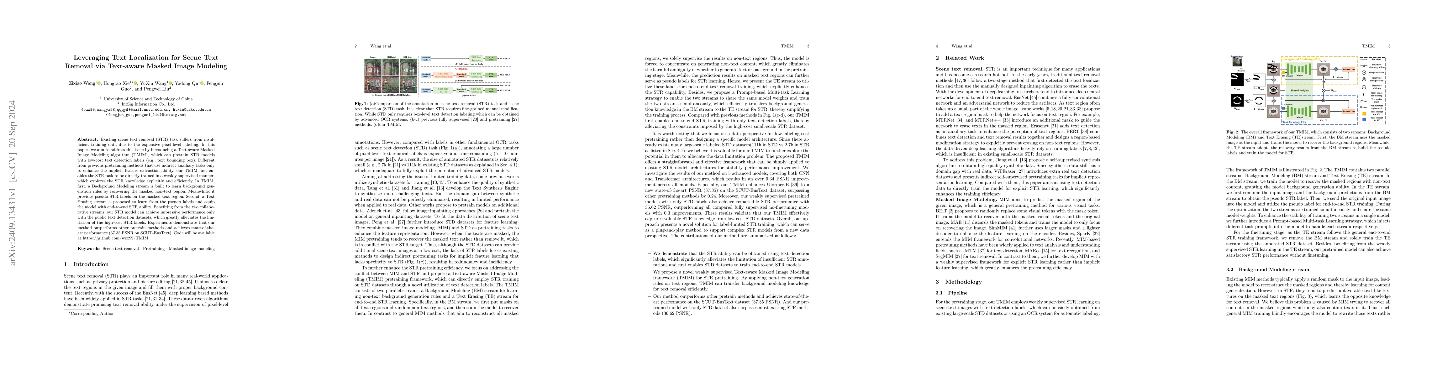Thumbnail for Leveraging Text Localization for Scene Text Removal via Text-aware
  Masked Image Modeling